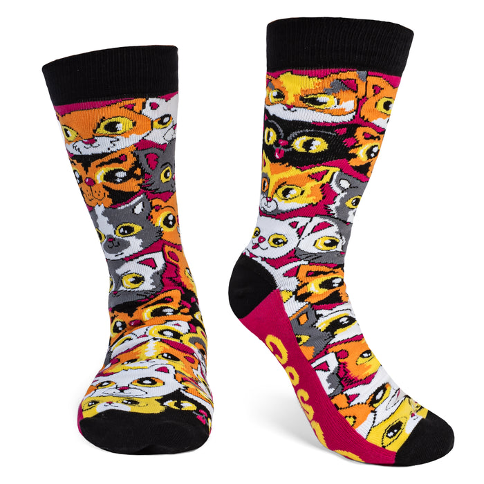 One Cat Shy Of Crazy Socks - Funny Gift for Pet Lovers