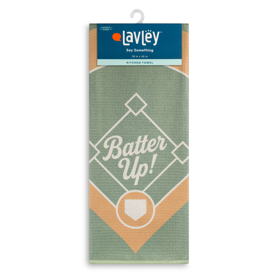 Batter Up! Baseball and Baking Microfiber Kitchen Tea Towel