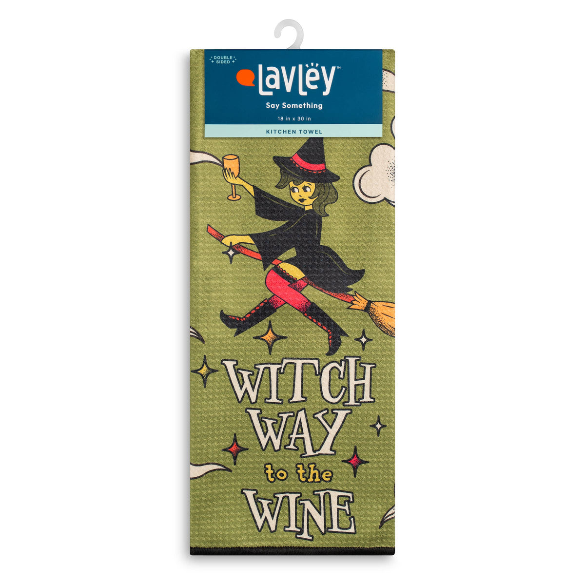 Witch Way to the Wine Funny Halloween Microfiber Kitchen Tea