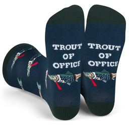 Trout of Office Funny Fishing Socks for Men