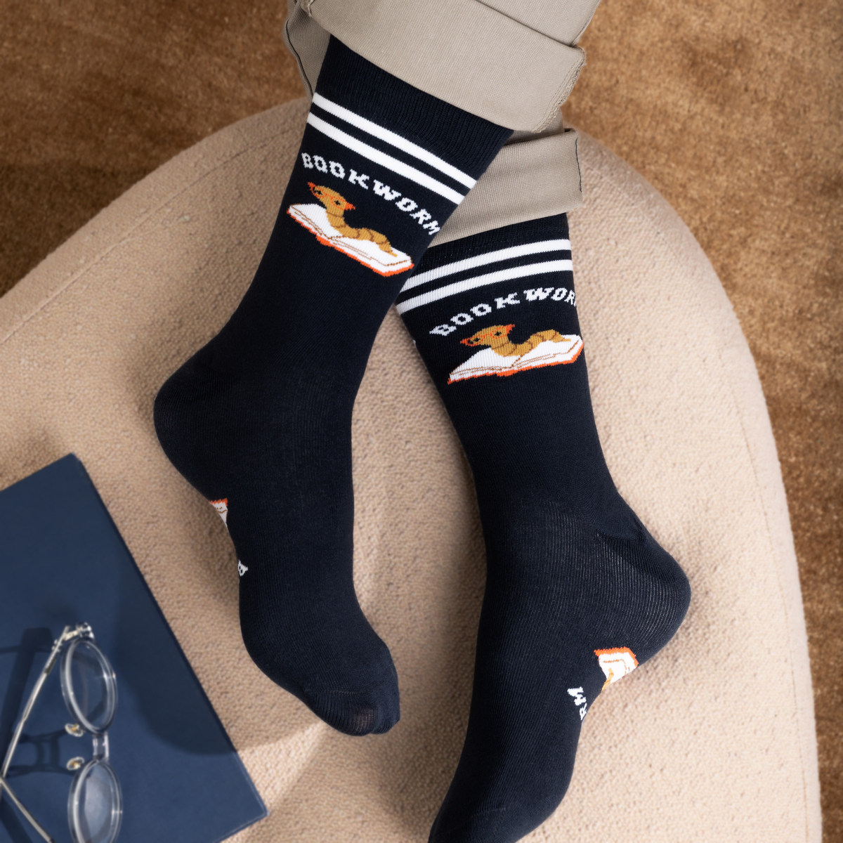 Bookworm Socks for Book Readers Unisex for Men and Women
