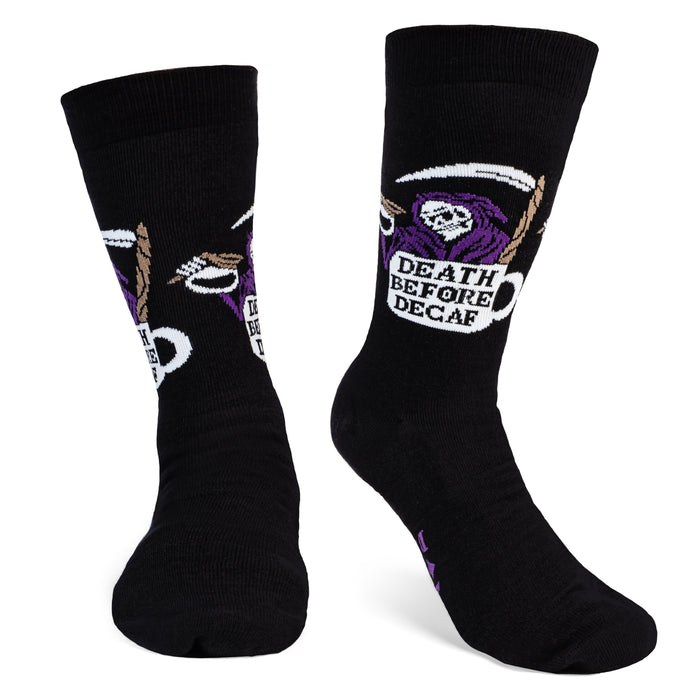 Death Before Decaf Socks for Coffee Lovers