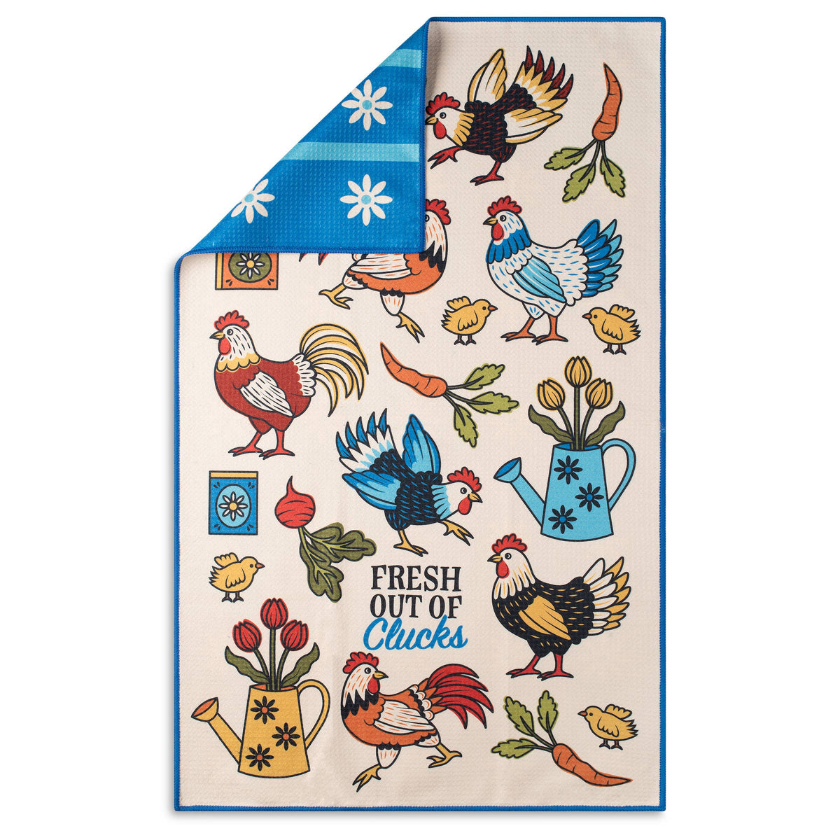 Fresh Out of Clucks Funny Chicken Microfiber Kitchen Towel