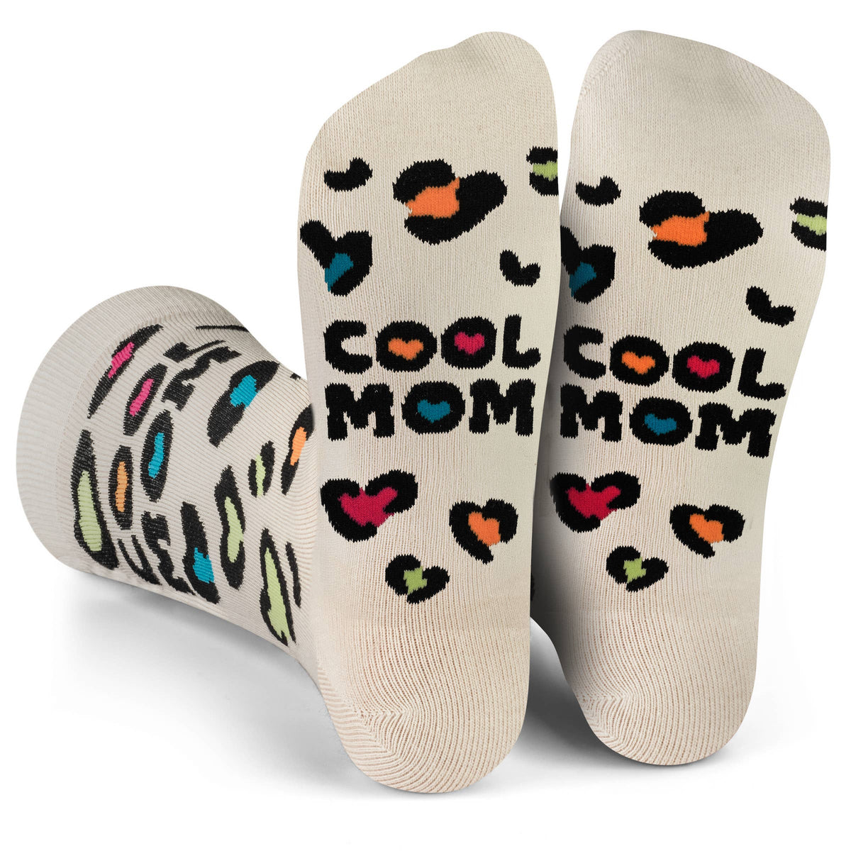 Cool Mom Socks with Cute Colorful Leopard Print Design
