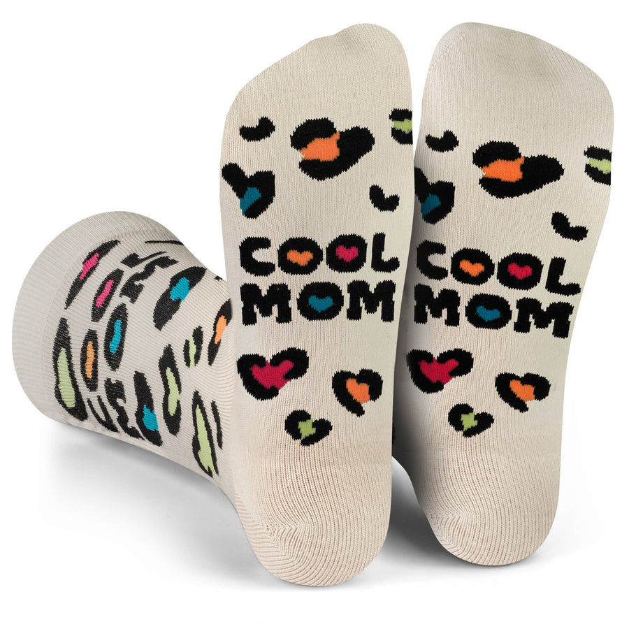 Cool Mom Socks with Cute Colorful Leopard Print Design
