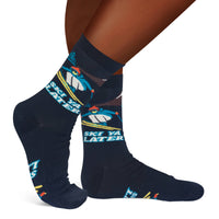 Ski ya Later Funny Socks for Skiers Unisex for Men and Women
