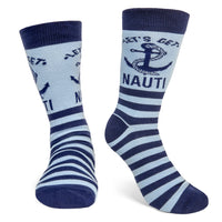 Let's Get Nauti Funny Nautical Socks for Boat and Ocean Lovers