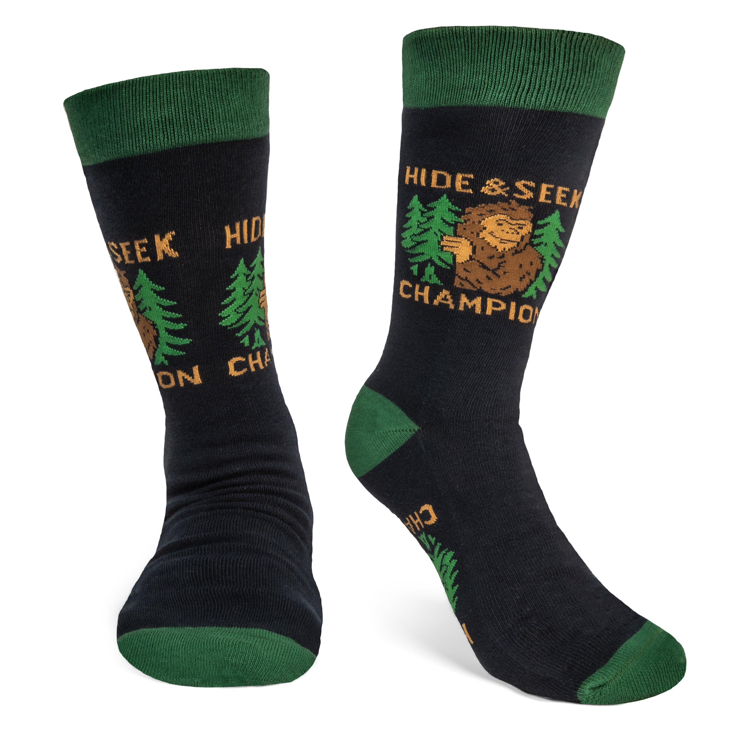 Hide and Seek Champion Funny Bigfoot Socks