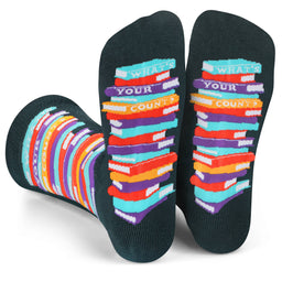 What's Your Count Funny Book Socks For Reading Lovers