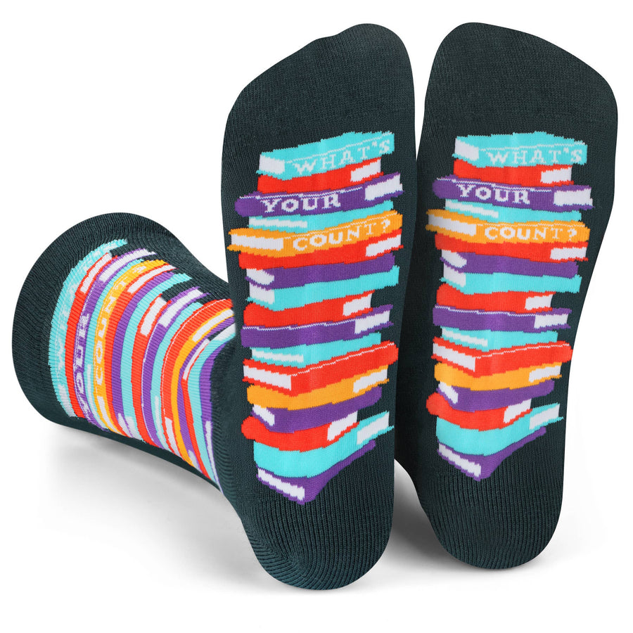What's Your Count Funny Book Socks For Reading Lovers