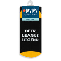 Beer League Legend Funny Socks for Men Who Play Sports