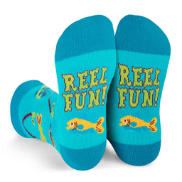 Reel Fun Colorful Fishing Socks for Kids fits Boys and Girls