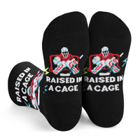 Raised in a Cage Hockey Goalie Socks for Kids