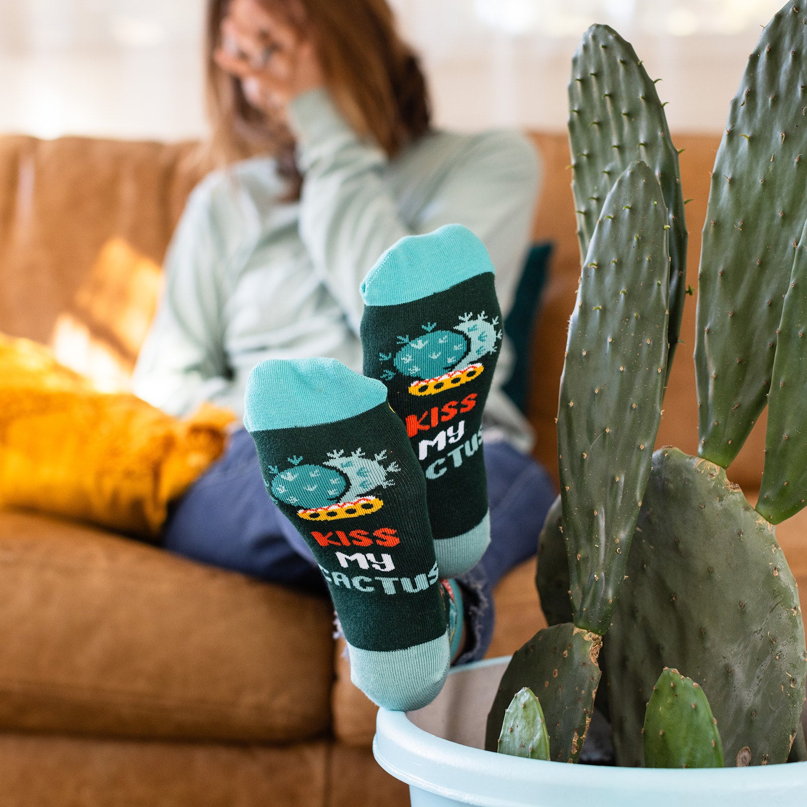 Kiss My Cactus Ankle Socks