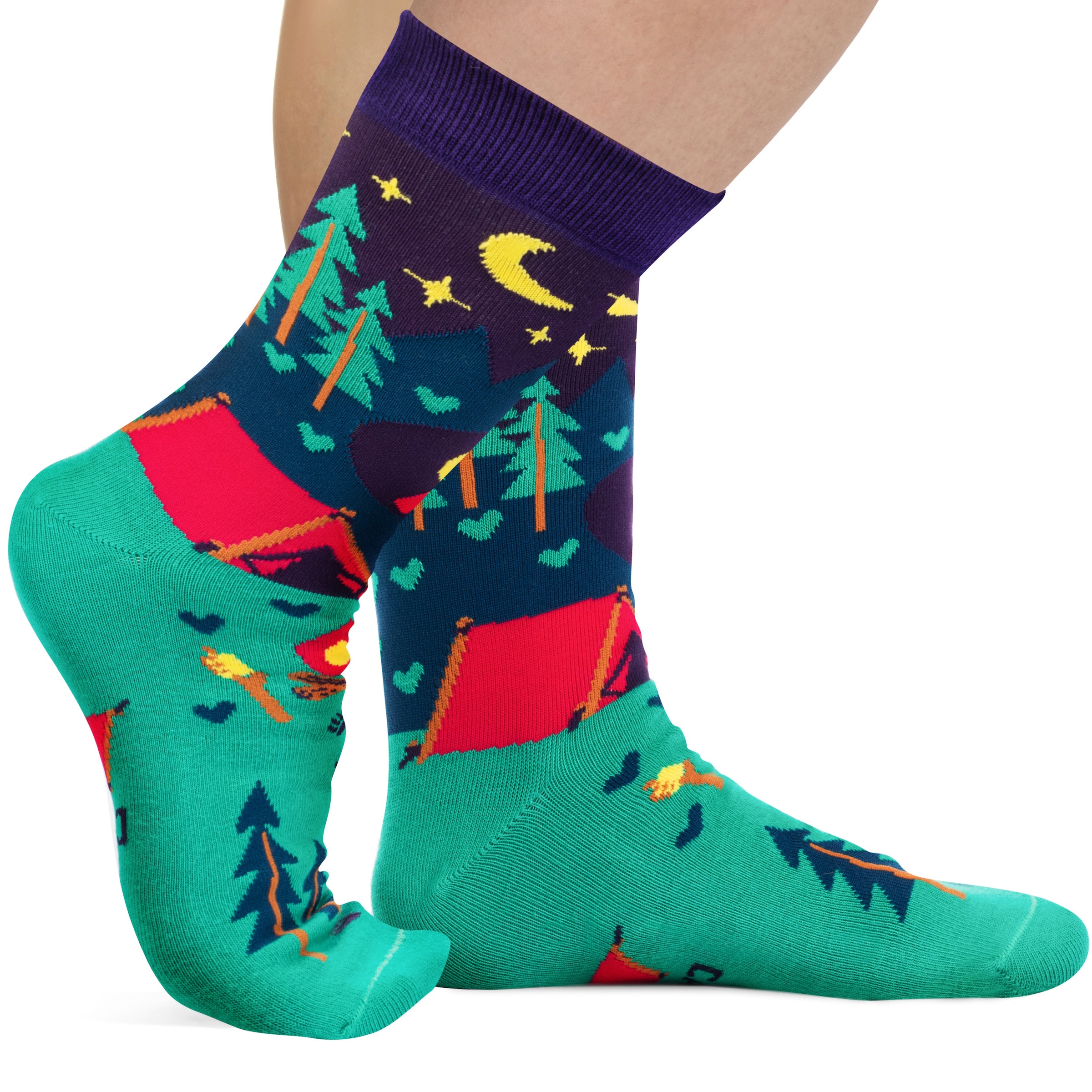 I'd Rather Be Camping Socks (Purple/Teal)