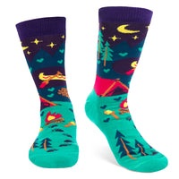 I'd Rather Be Camping Socks (Purple/Teal)