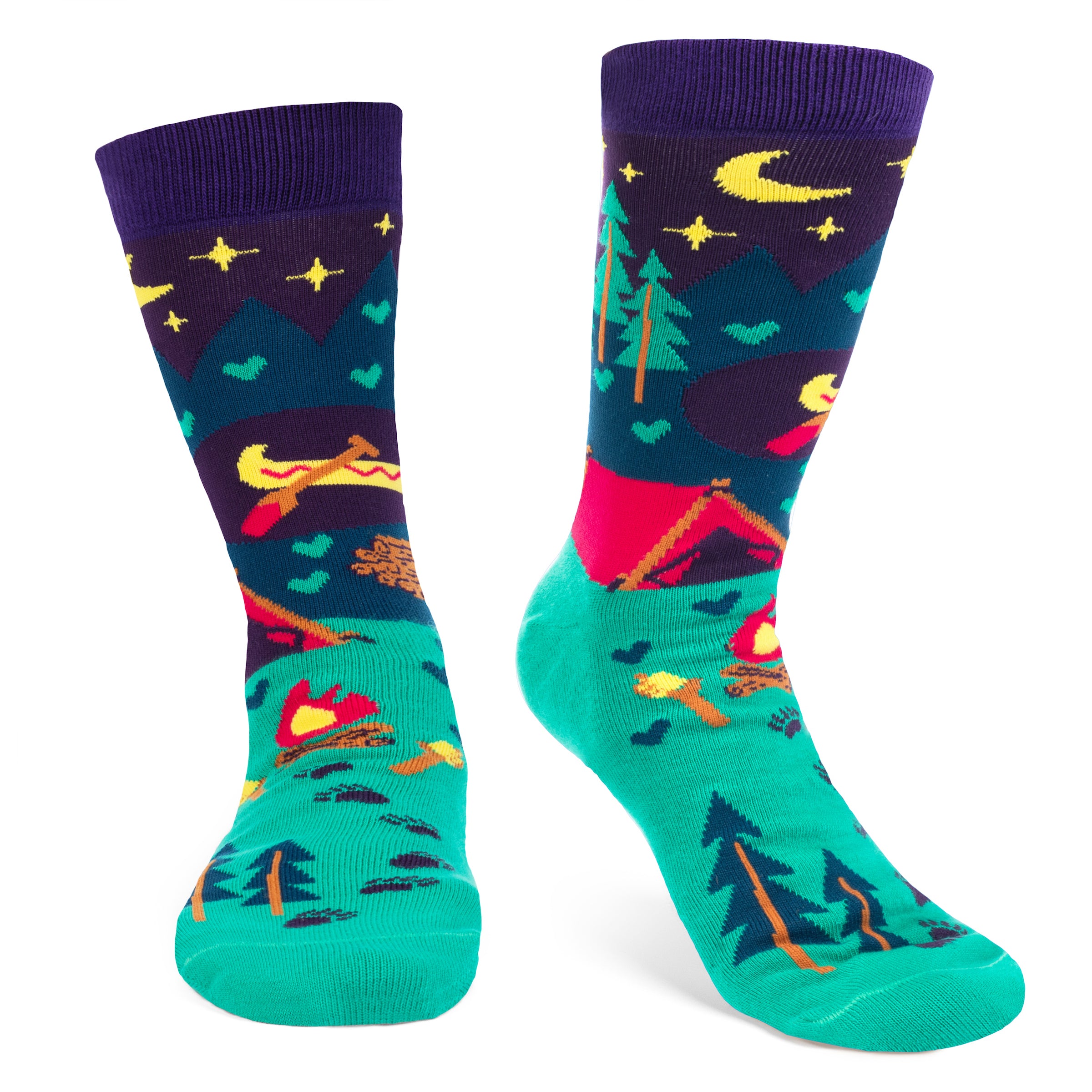I'd Rather Be Camping Socks (Purple/Teal)