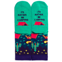 I'd Rather Be Camping Socks (Purple/Teal)