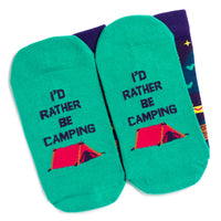 I'd Rather Be Camping Socks (Purple/Teal)