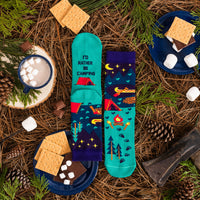 I'd Rather Be Camping Socks (Purple/Teal)