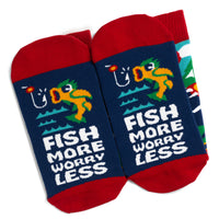Fish More, Worry Less Socks