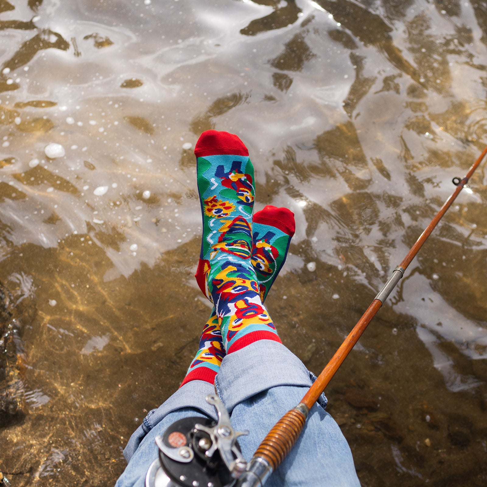 Fish More, Worry Less Socks