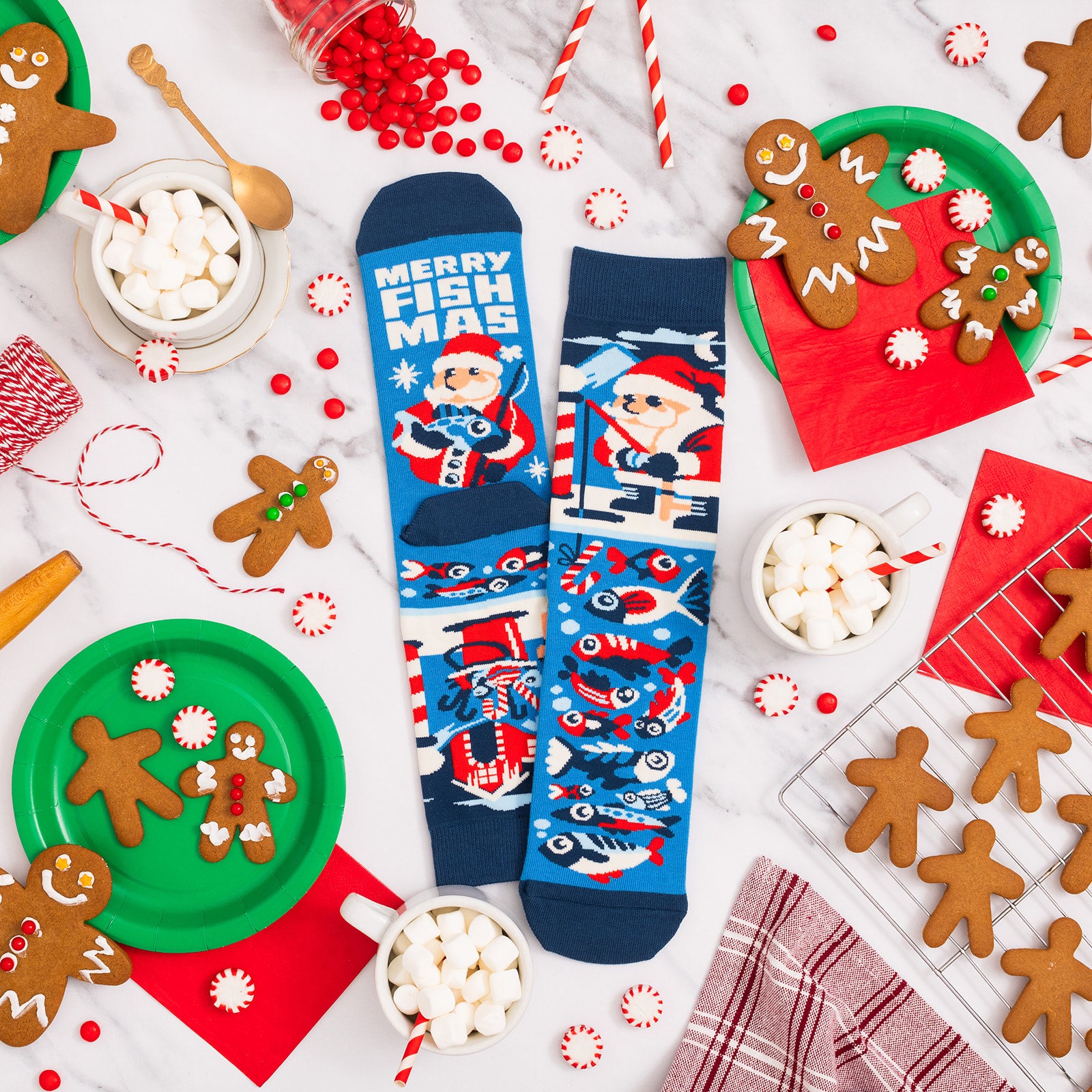 Merry Fishmas Socks
