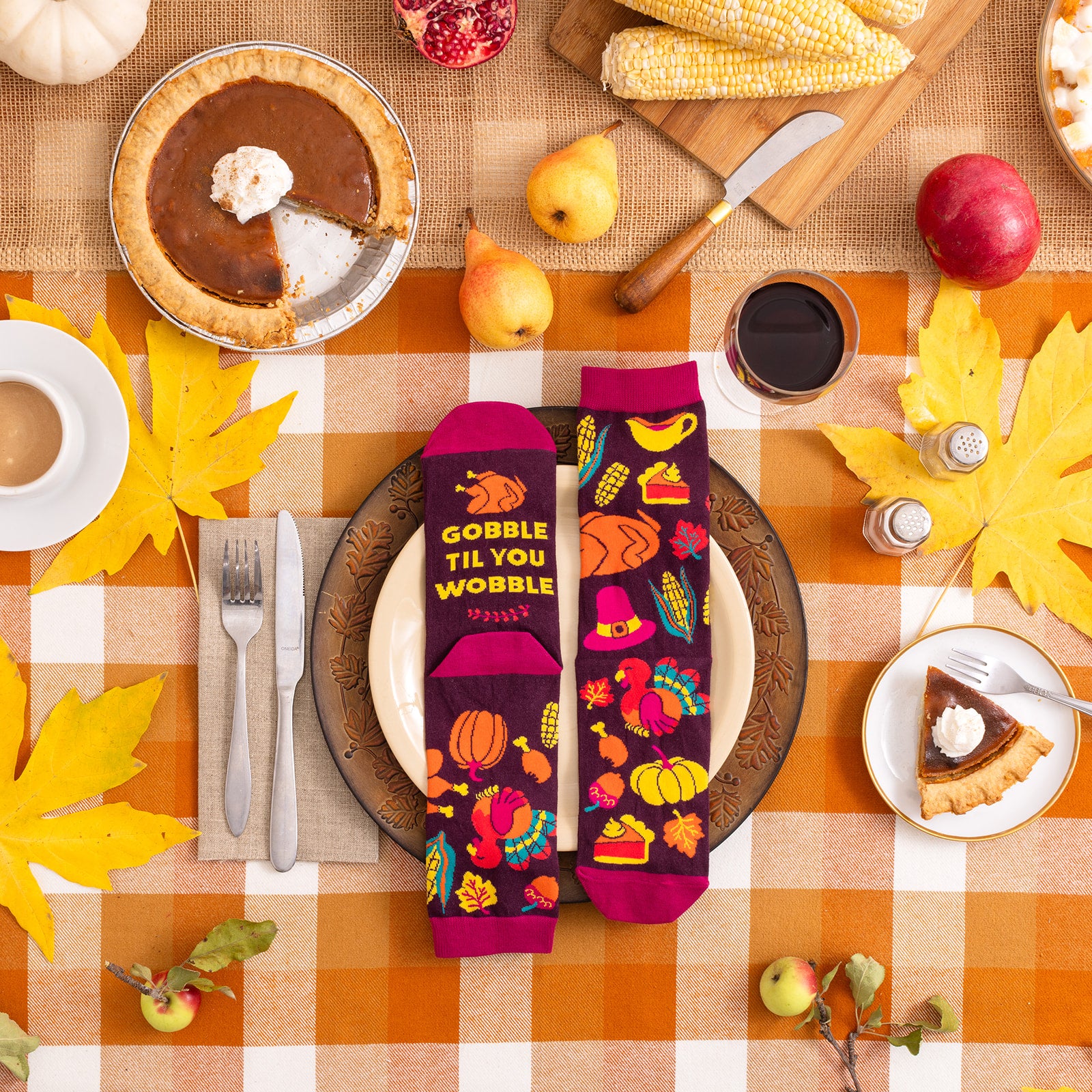 Gobble Til You Wobble Socks