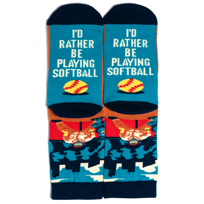 I'd Rather Be Playing Softball Socks