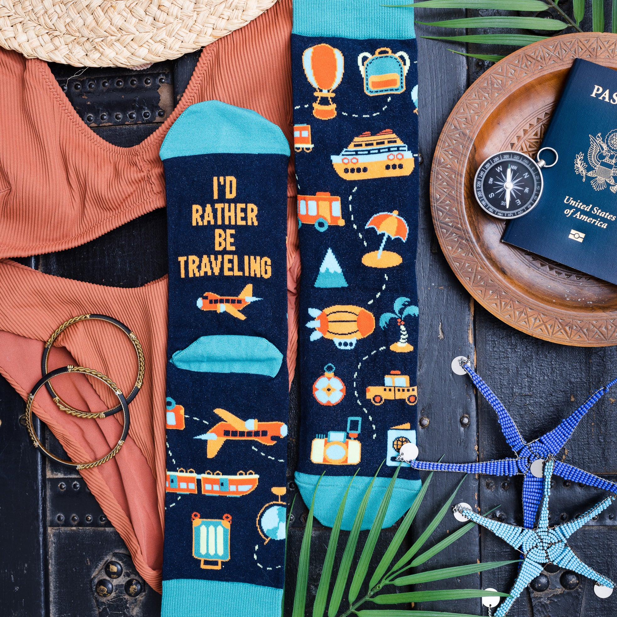 I'd Rather Be Traveling Socks