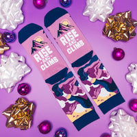 Rise and Climb (Purple) Socks