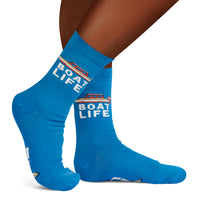 Boat Life Socks Funny Gift for Boaters One Size fits Most Men and Women