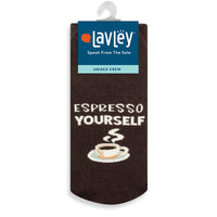 Espresso Yourself Coffee Socks with Funny Saying for Men and Women