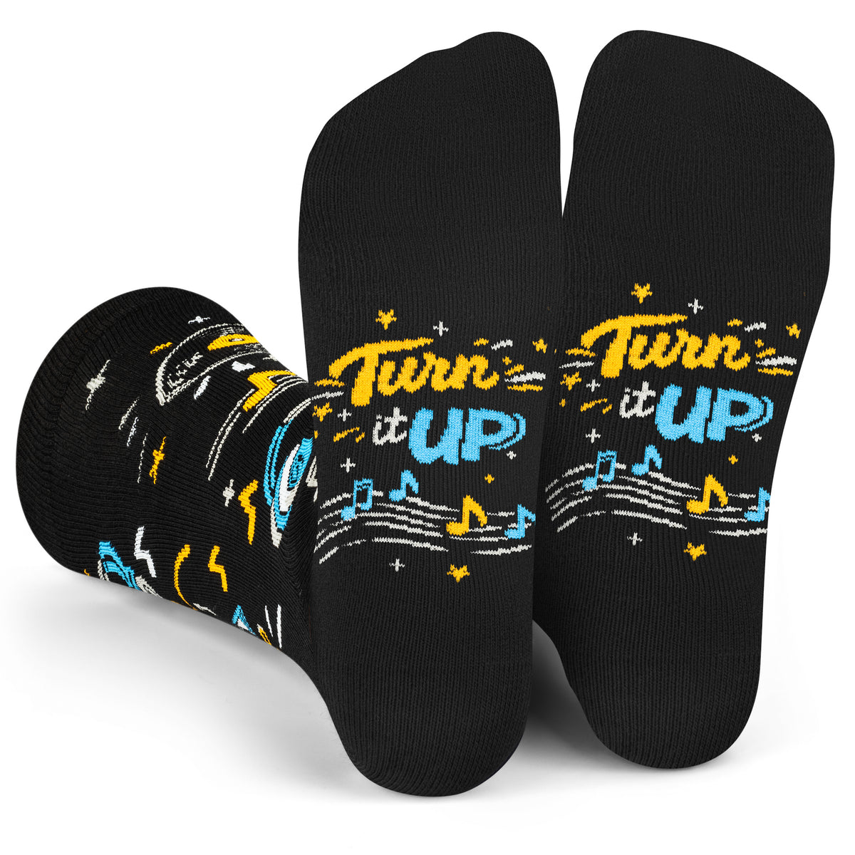 Turn It Up Music Lover Socks for Men and Women Gift for Musicians and Fans