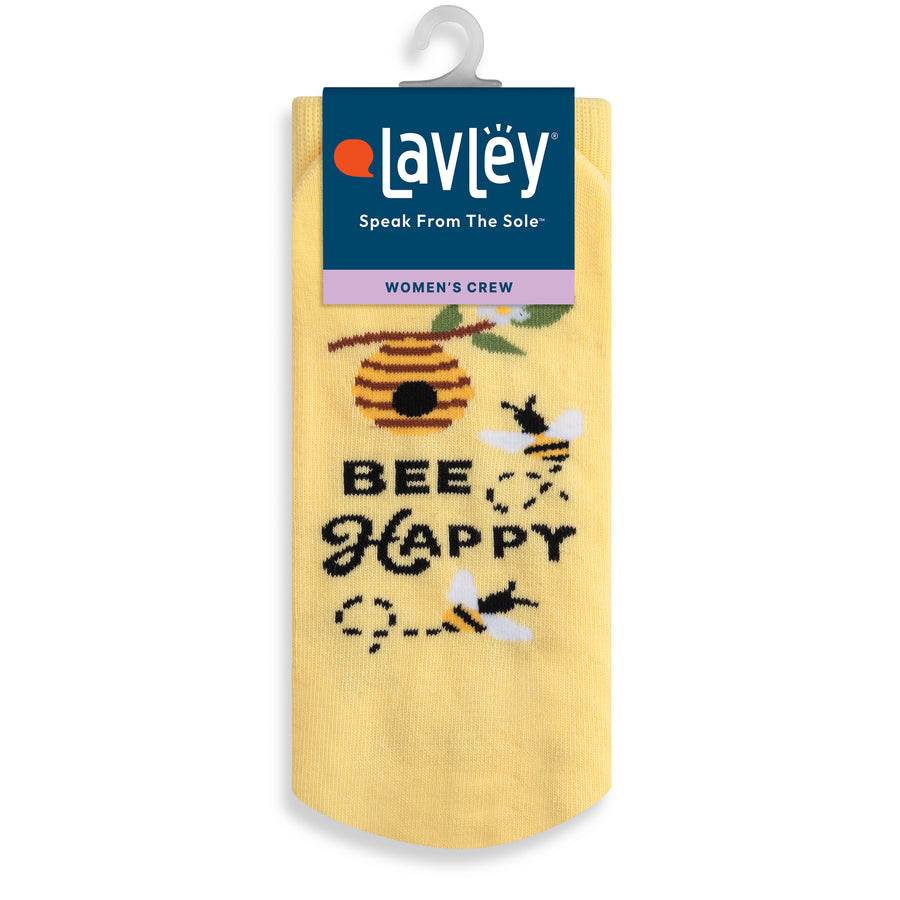 Bee Happy Cute Inspirational Socks for Women