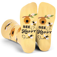 Bee Happy Cute Inspirational Socks for Women