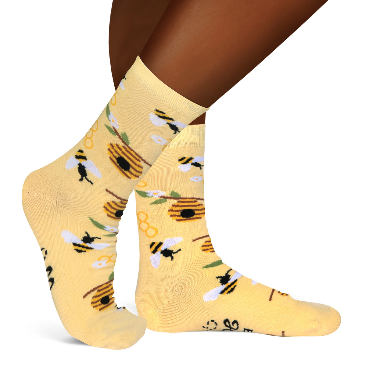 Bee Happy Cute Inspirational Socks for Women