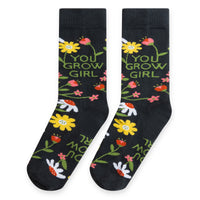 You Grow Girl Cute Flower Garden Plant Socks for Women