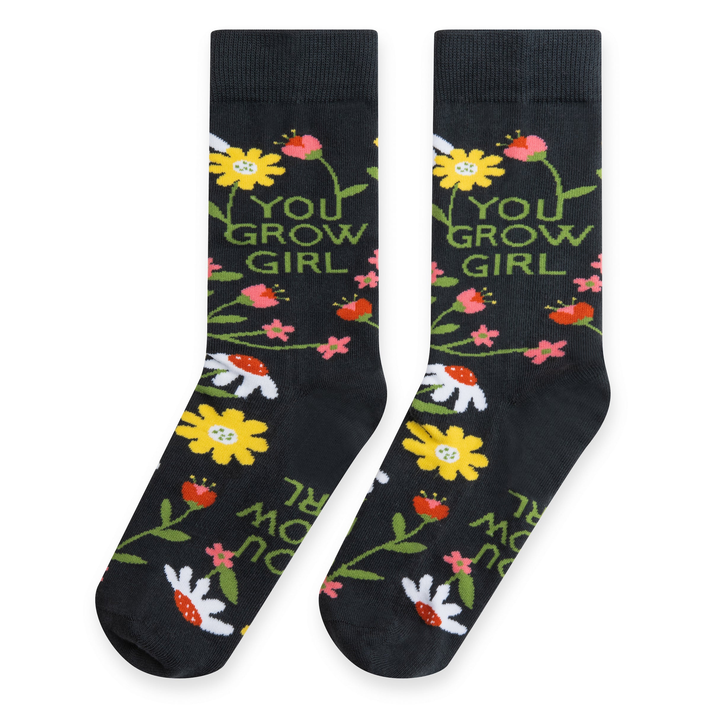 You Grow Girl Cute Flower Garden Plant Socks for Women