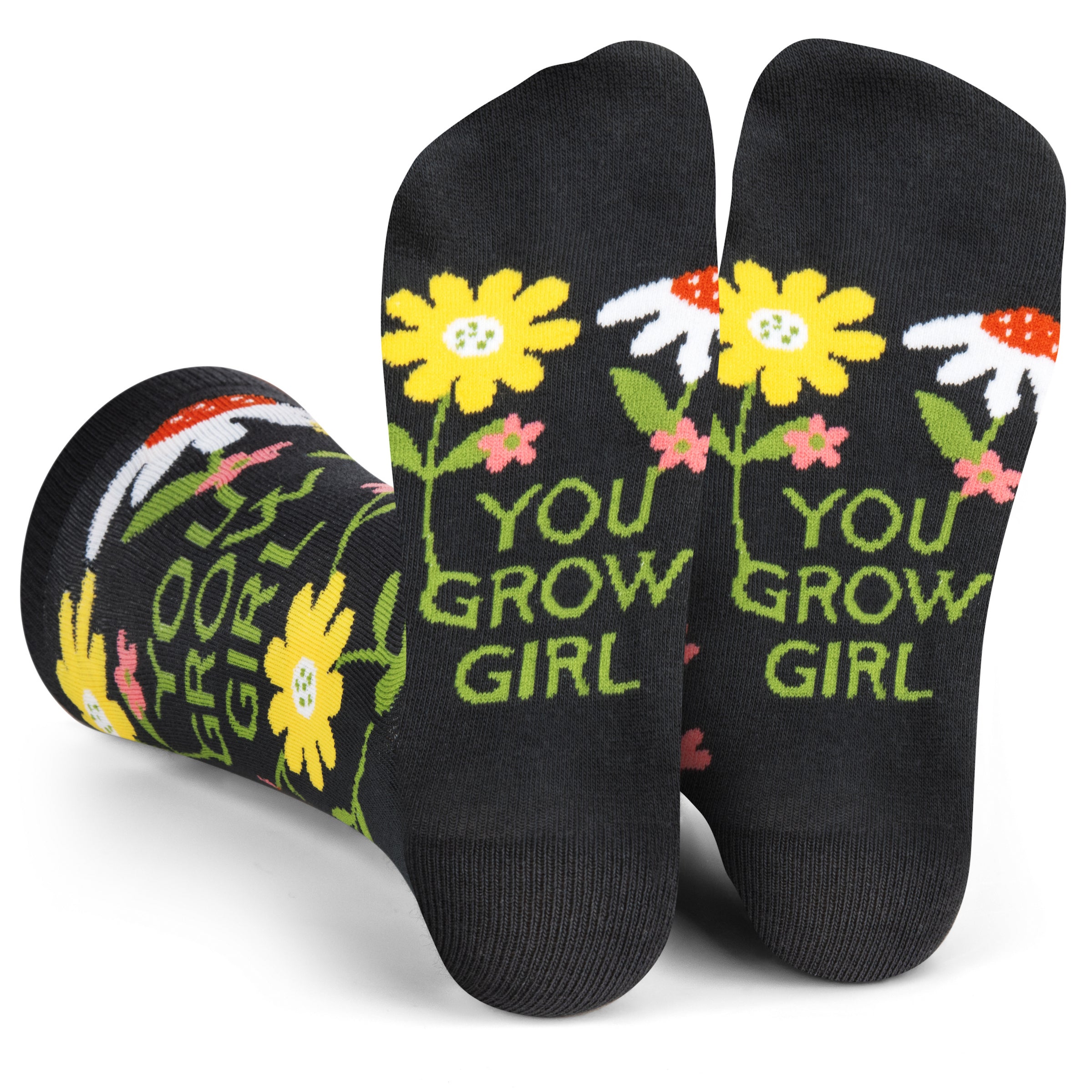 You Grow Girl Cute Flower Garden Plant Socks for Women