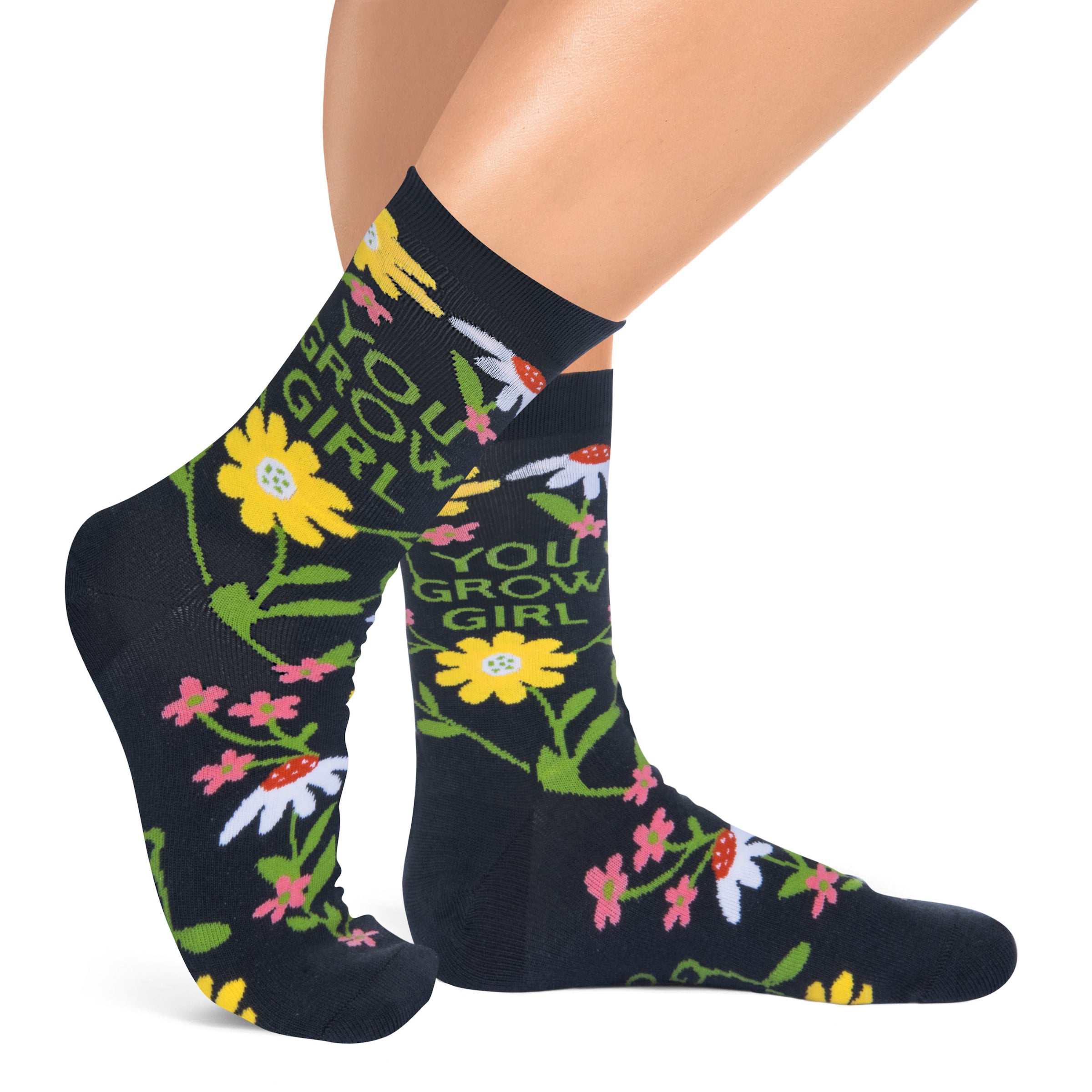 You Grow Girl Cute Flower Garden Plant Socks for Women
