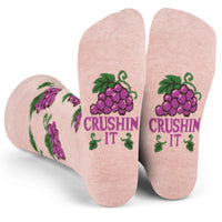 Crushing It Cute Wine Socks Gift for Women One Size Fits Most