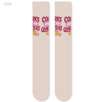 Corks Are For Quitters Funny Wine Socks Gift for Women One Size Fits Most