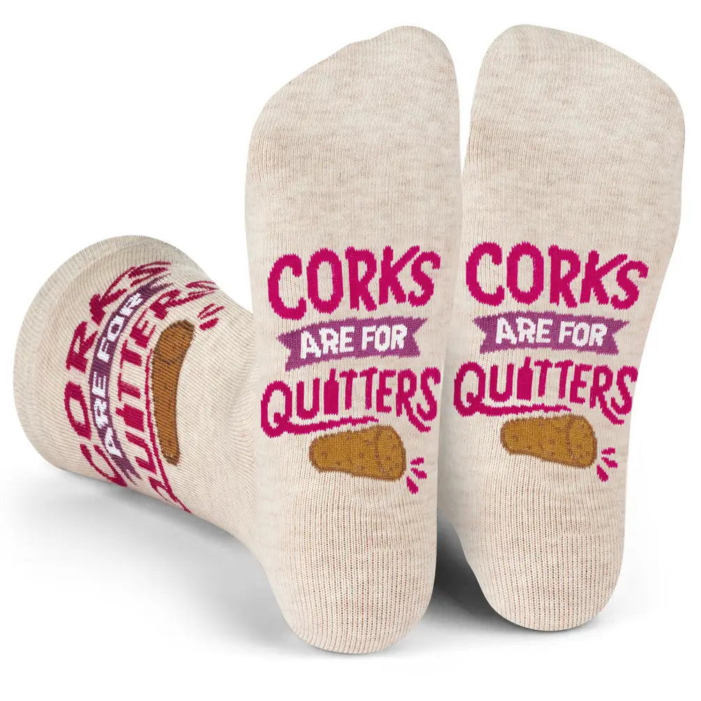 Corks Are For Quitters Funny Wine Socks Gift for Women One Size Fits Most