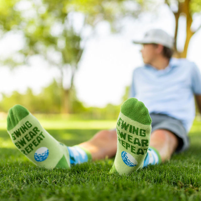 Funny Golf Socks, Swing Swear Repeat