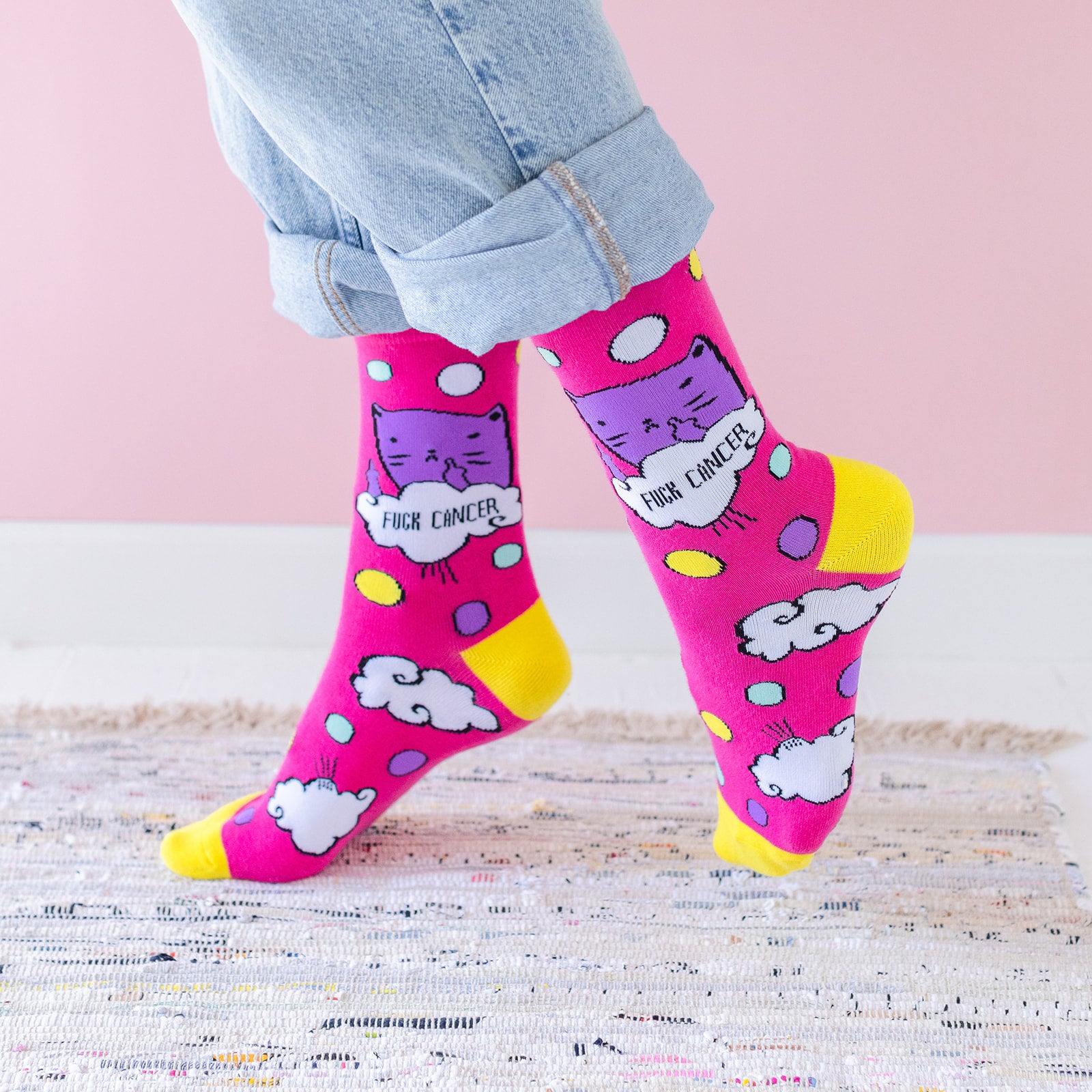 Bad Kitty "F%ck Cancer" Socks