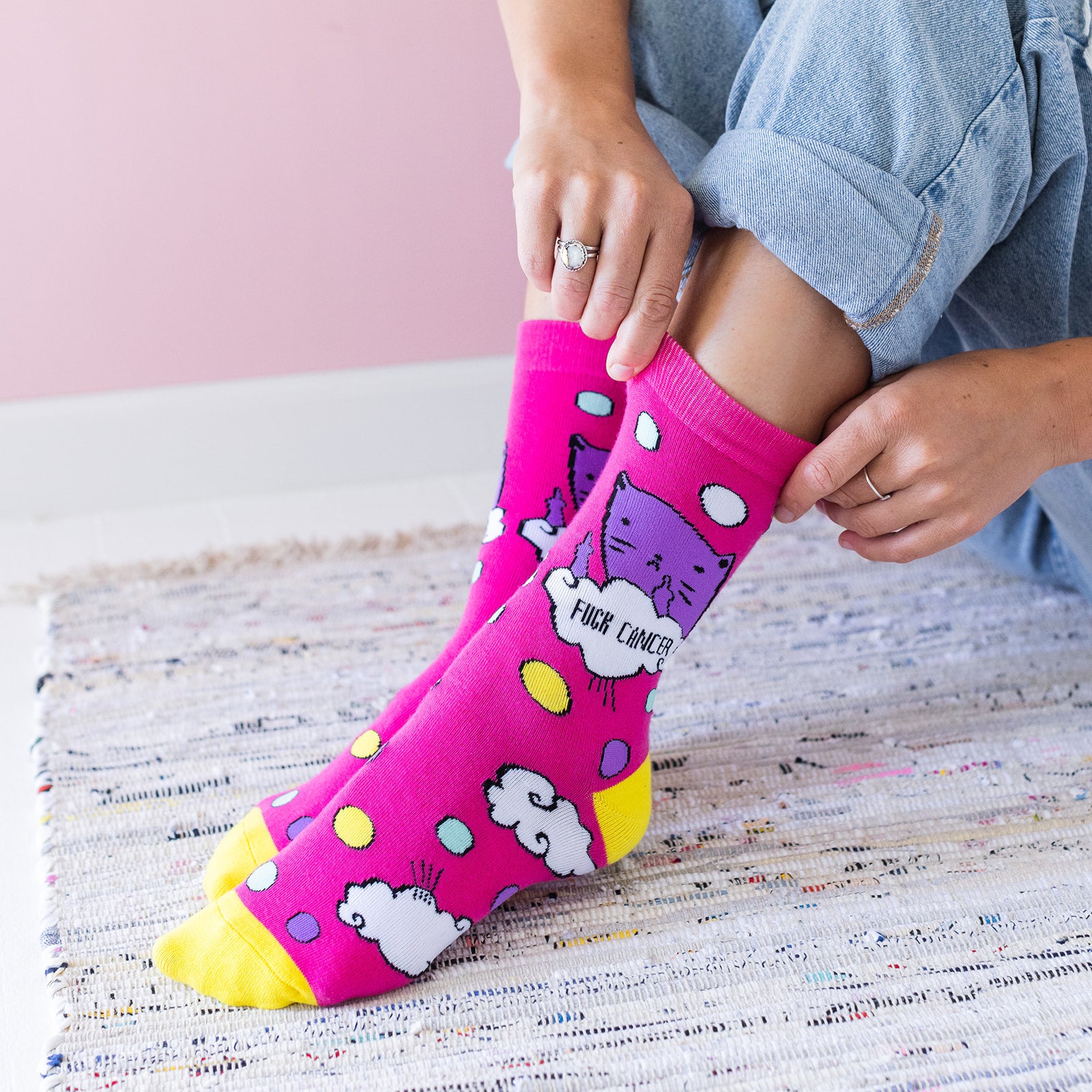 Bad Kitty "F%ck Cancer" Socks