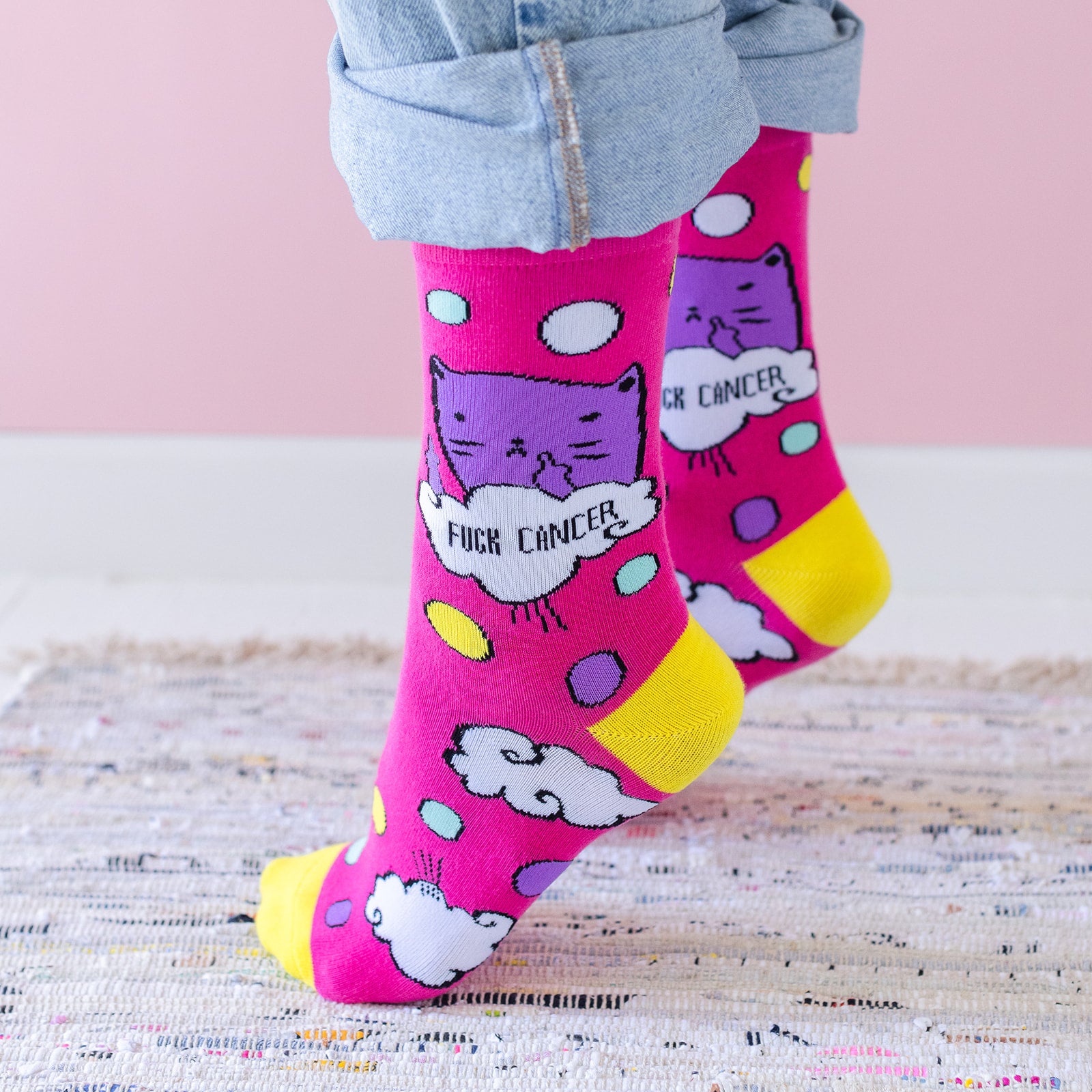 Bad Kitty "F%ck Cancer" Socks