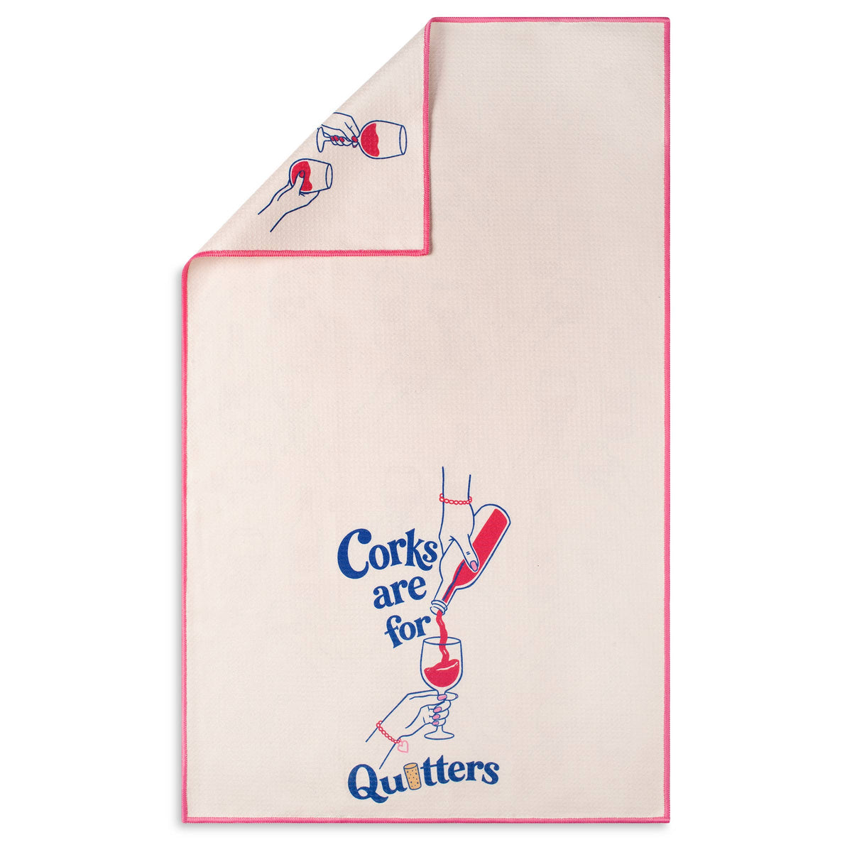 Corks Are for Quitters Funny Wine Microfiber Kitchen Towel
