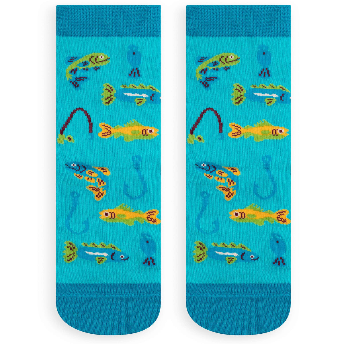 Reel Fun Colorful Fishing Socks for Kids fits Boys and Girls